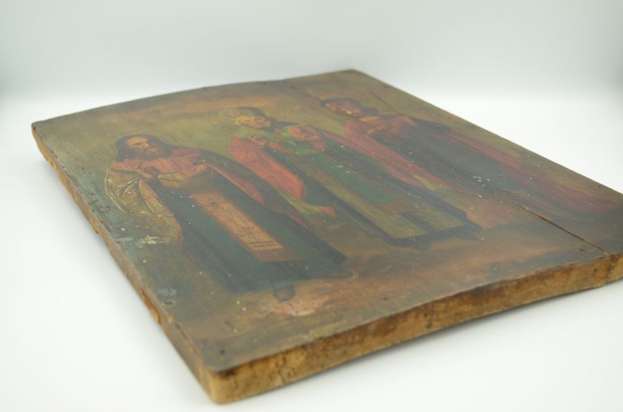 Ікона Святий Миколай Чудотворець, Іов та Іоанн воїн