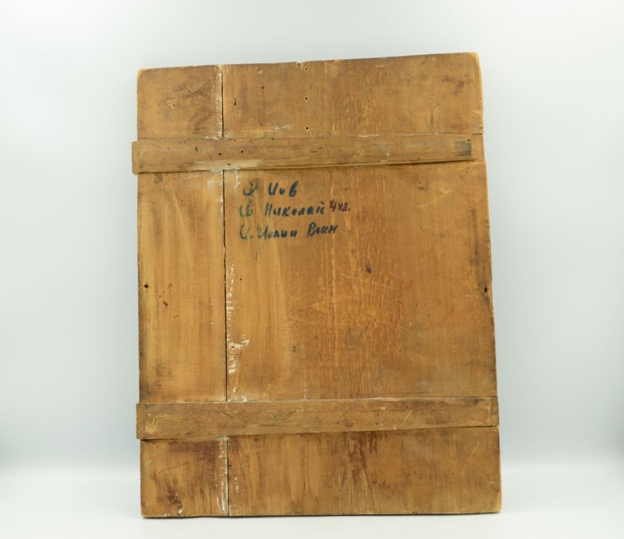 Ікона Святий Миколай Чудотворець, Іов та Іоанн воїн